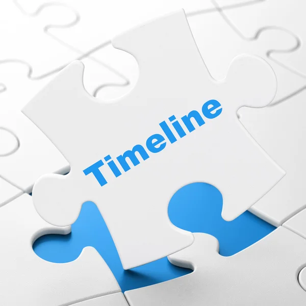 Concetto di timeline: Timeline su sfondo puzzle — Foto Stock