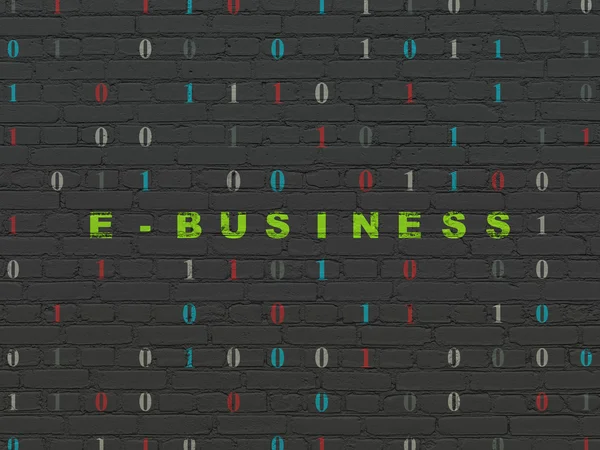 Концепція фінансів: електронний бізнес на фоні стіни — стокове фото