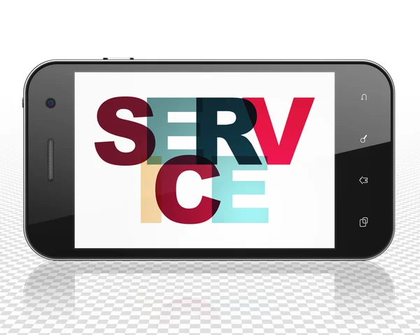 Affärsidé: Smartphone med Service på displayen — Stockfoto