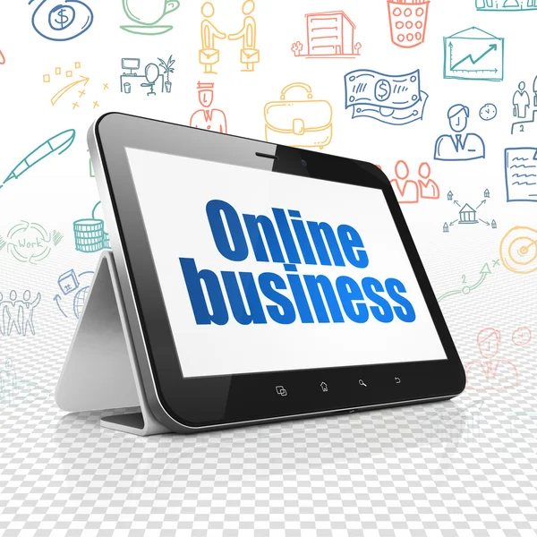 Geschäftskonzept: Tablet-Computer mit Online-Geschäft — Stockfoto