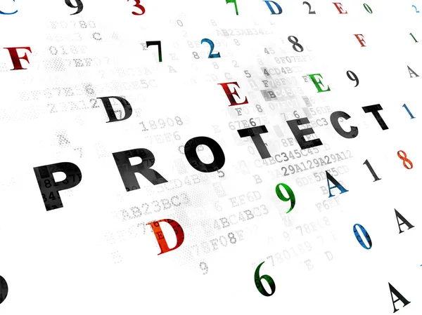 Concetto di sicurezza: proteggere su sfondo digitale — Foto Stock
