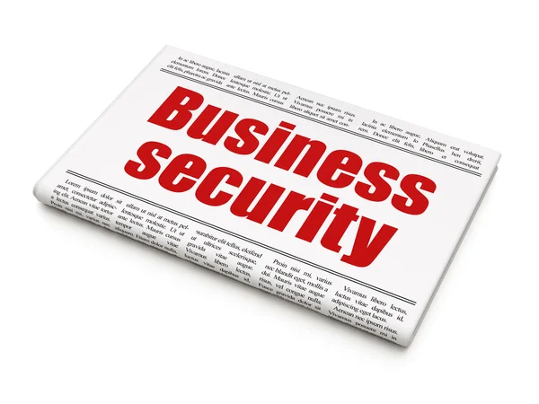 Concetto di sicurezza: titolo del giornale Business Security — Foto Stock