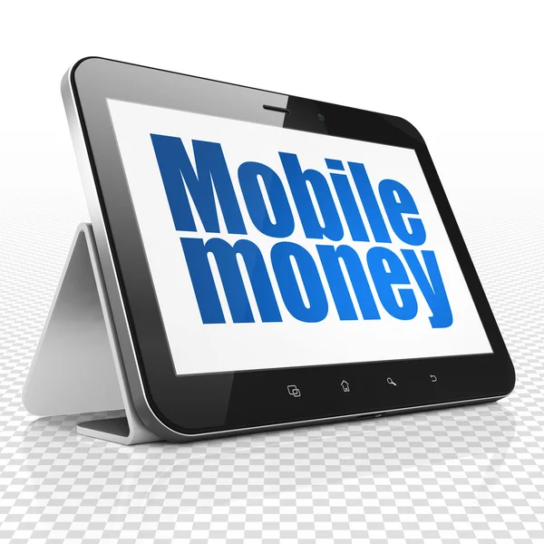 Concept d'argent : Tablette avec argent mobile à l'écran — Photo