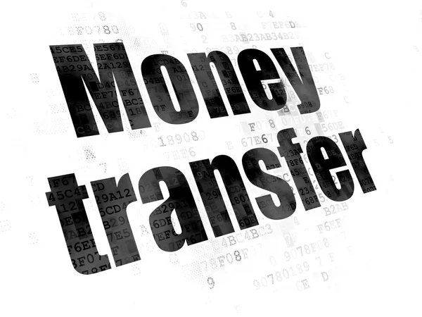 Valuta concept: Money Transfer op digitale achtergrond — Stockfoto