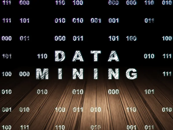 Concepto de datos: Data Mining in grunge dark room — Foto de Stock