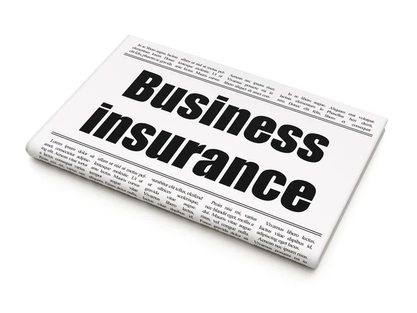 Versicherungskonzept: Zeitungsschlagzeile Unternehmensversicherung — Stockfoto