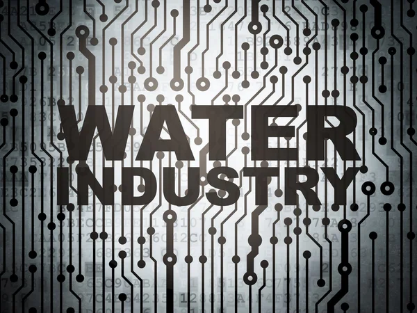 Concetto industriale: circuito stampato con industria dell'acqua — Foto Stock