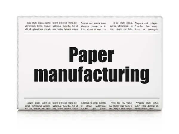 Industry concept: newspaper headline Paper Manufacturing — 图库照片