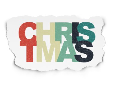 Entertainment, concept: Christmas on Torn Paper background