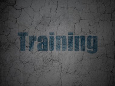 Studying concept: Training on grunge wall background