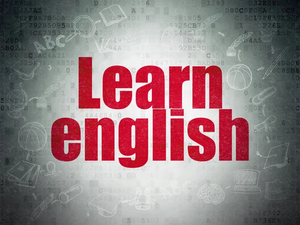 Concetto di apprendimento: Impara l'inglese su carta digitale — Foto Stock