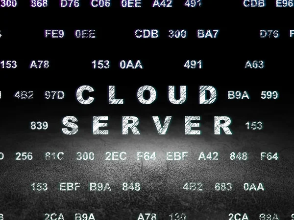 Cloud technologie concept: Cloud Server in grunge donkere kamer — Stockfoto