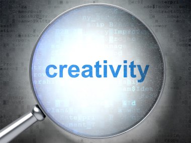 Marketing concept: Creativity with optical glass