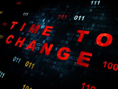 Zaman kavramı: dijital arka plan üzerinde değişiklik vakti