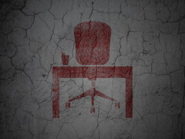 Finance concept: Office on grunge wall background