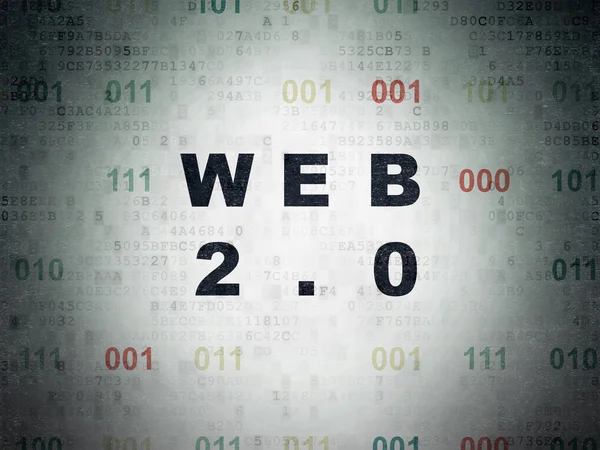 Web development concept: Web 2.0 on Digital Paper background — ストック写真