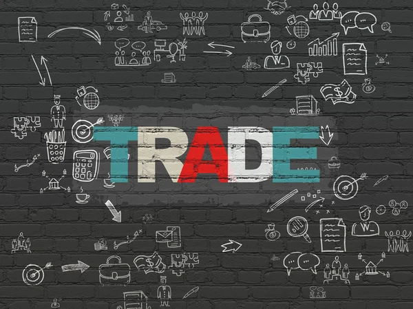 Concetto di finanza: commercio su sfondo muro — Foto Stock
