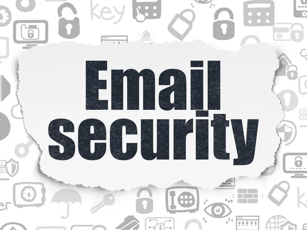 Concetto di privacy: sicurezza e-mail su sfondo carta strappata — Foto Stock