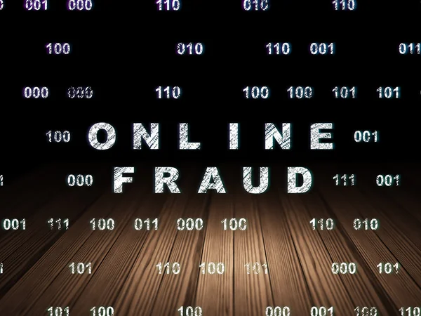 Safety concept: Online Fraud in grunge dark room — Stock Photo, Image