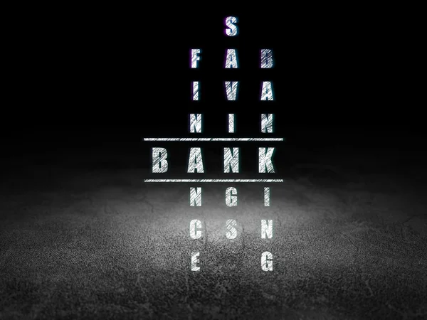 Bankenkonzept: Bank im Kreuzworträtsel — Stockfoto