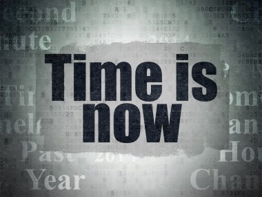 Timeline concept: Time is Now on Digital Paper background