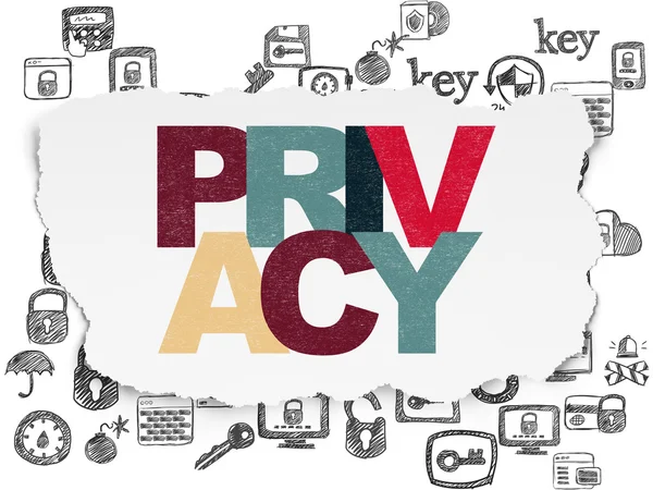 Sicherheitskonzept: Privatsphäre auf zerrissenem Papier — Stockfoto