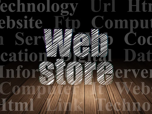 Web development concept: Web Store in grunge dark room — Stock Photo, Image