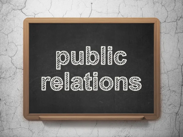 Marketing concept: Public Relations on chalkboard background — 图库照片