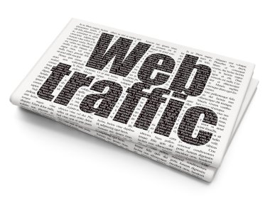 Web design concept: Web Traffic on Newspaper background