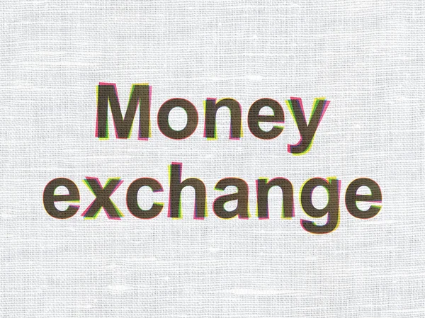 Banking concept: Money Exchange on fabric texture background — Stockfoto