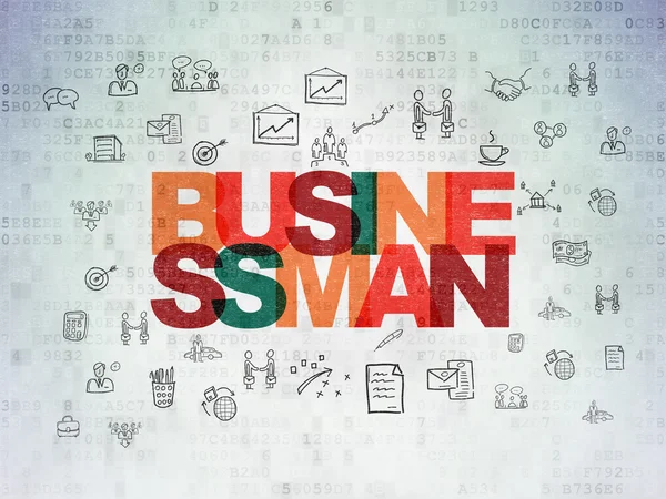 Business concept: Businessman on Digital Paper background — Zdjęcie stockowe