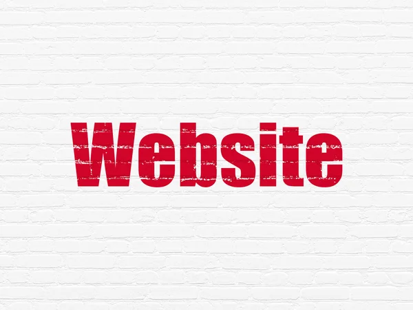 Webdesign-Konzept: Website auf Wandhintergrund — Stockfoto