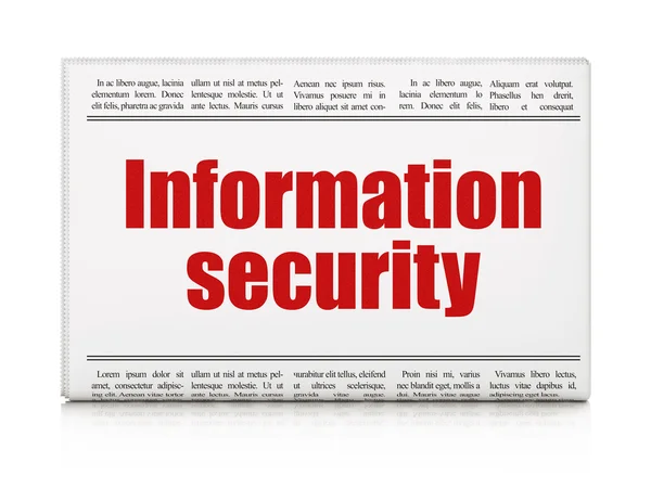 Safety concept: newspaper headline Information Security — Zdjęcie stockowe