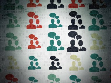 Business concept: Business Meeting icons on Digital Paper background