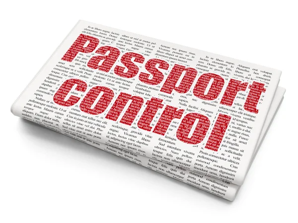 Tourism concept: Passport Control on Newspaper background — Zdjęcie stockowe