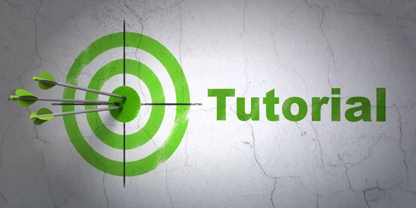 Concetto di educazione: target e Tutorial sullo sfondo della parete — Foto Stock