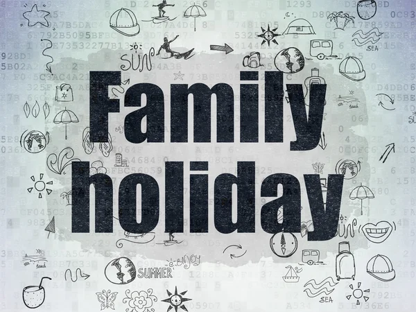 Tourism concept: Family Holiday on Digital Paper background — Stock Photo, Image