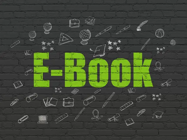 Tanulási koncepcióját: E-Book a háttér — Stock Fotó