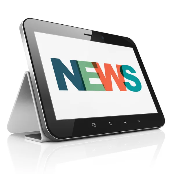 Concepto de noticias: Tablet Computer con noticias en pantalla — Foto de Stock