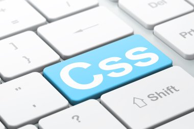 Software concept: Css on computer keyboard background