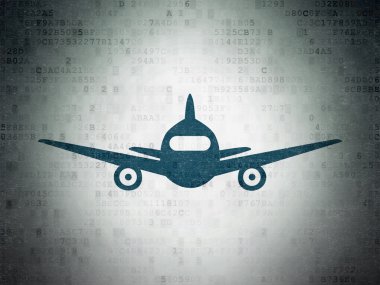 Travel concept: Aircraft on Digital Paper background