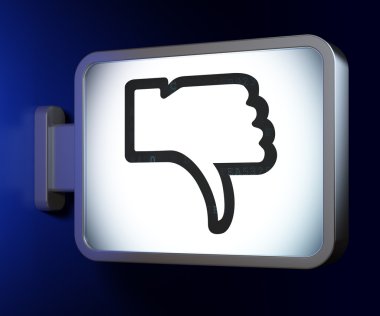 Social network concept: Thumb Down on billboard background