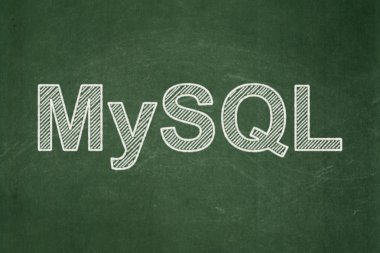 Veritabanı kavramı: Mysql kara tahta arka plan üzerinde