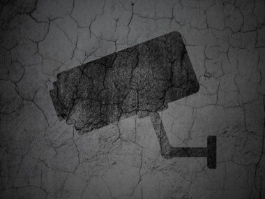 Gizlilik kavramı: grunge duvar arka plan üzerinde cctv kamera