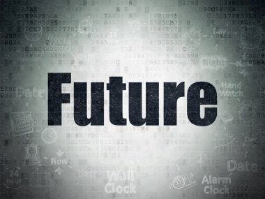 Time concept: Future on Digital Paper background