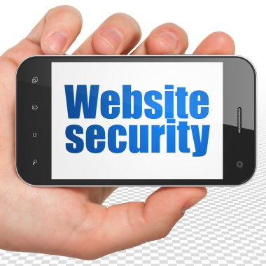 Web design concept: Hand Holding Smartphone with Website Security on display