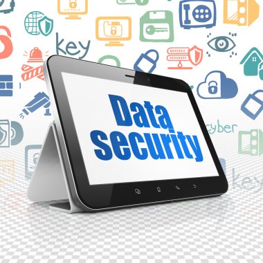 Safety concept: Tablet Computer with Data Security on display