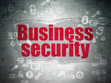 Safety concept: Business Security on Digital Paper background