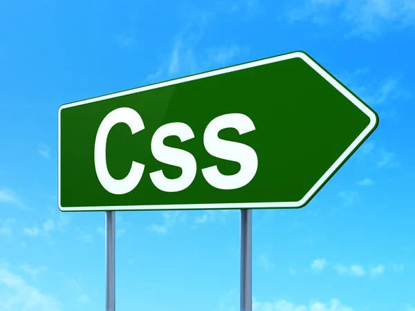 Software concept: Css on road sign background — Stockfoto