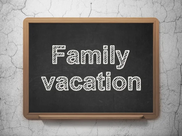 Tourism concept: Family Vacation on chalkboard background — Stock Photo, Image